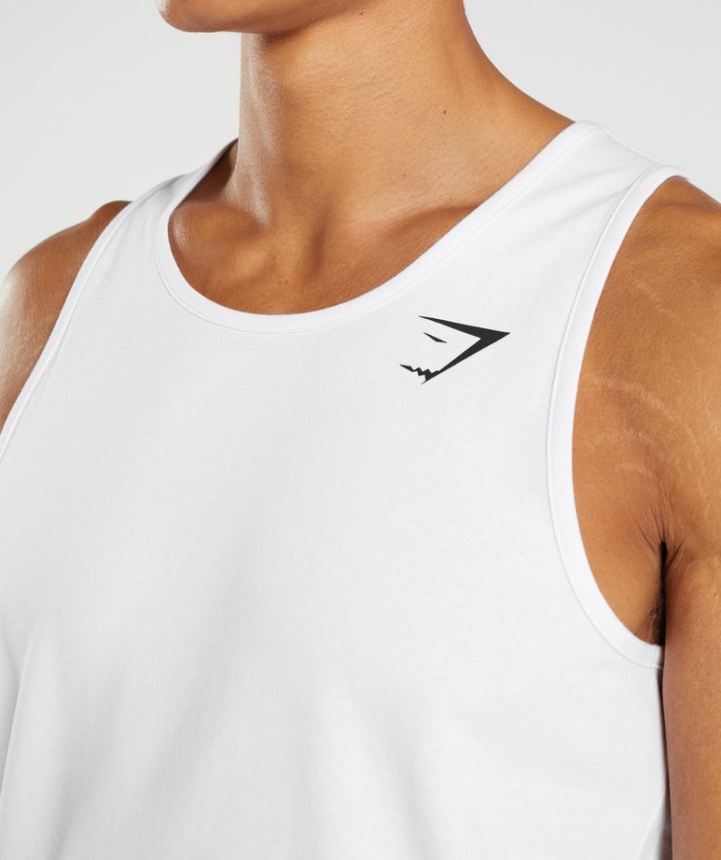 Men's Gymshark Critical Tanks White | CA D063N5